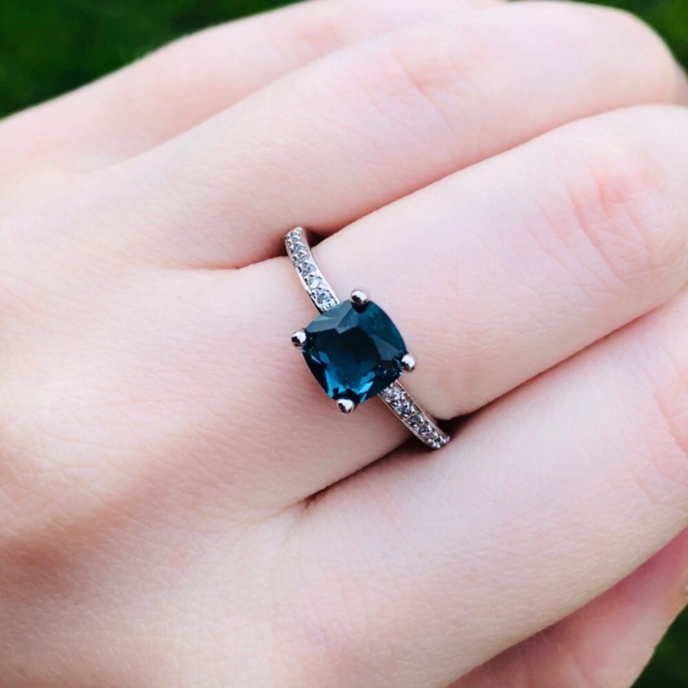 NWT Aquamarine Sterling 925 Ring - Picture 3 of 5